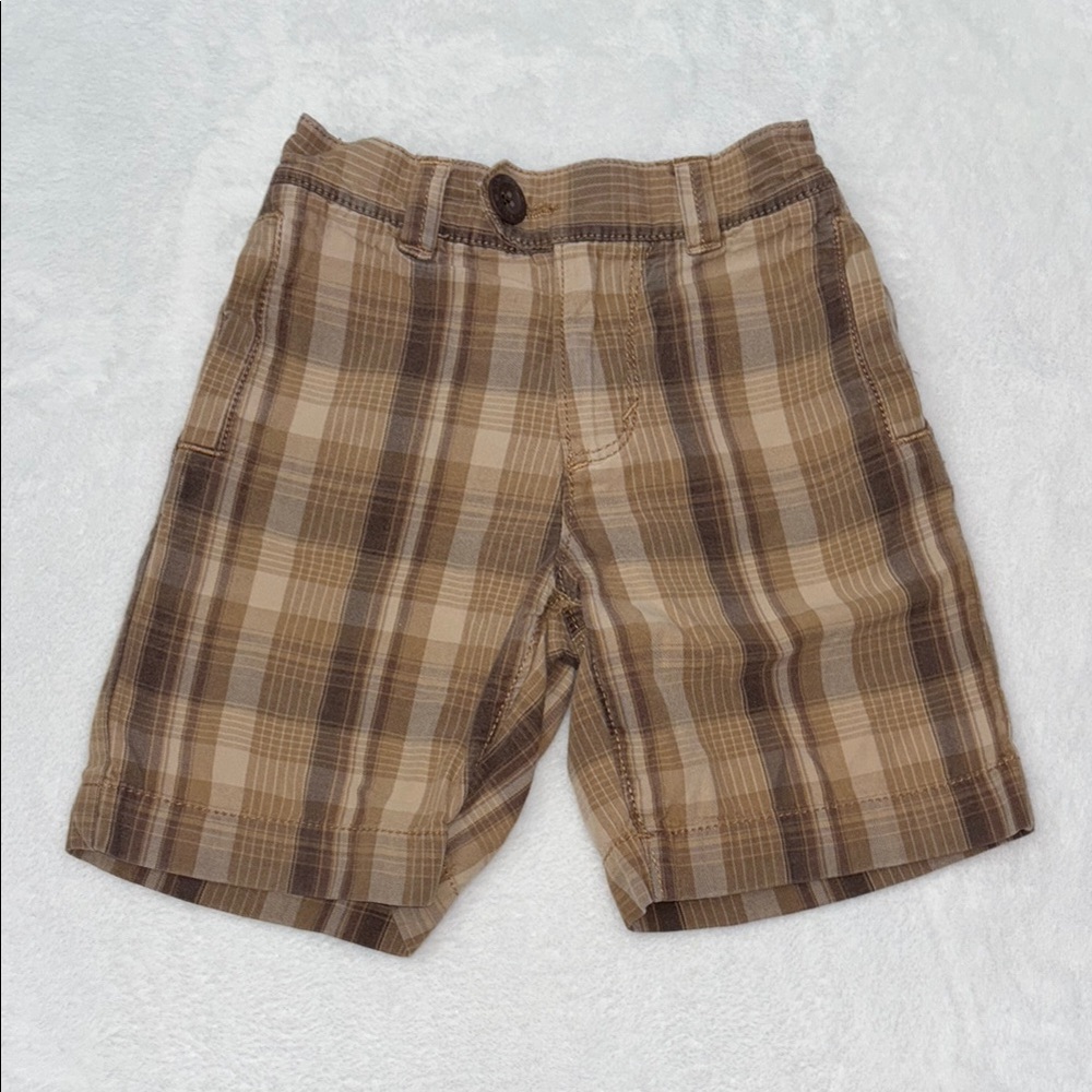 old navy Plaid Shorts Brown 18-24 months